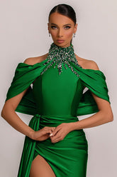 Classic Emerald Green Mermaid Prom Dress with Beads